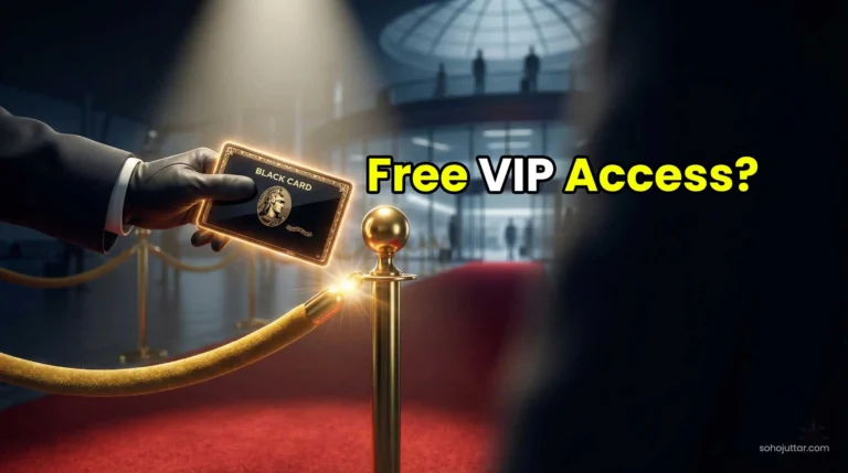 Credit card unlocking VIP airport lounge access concept