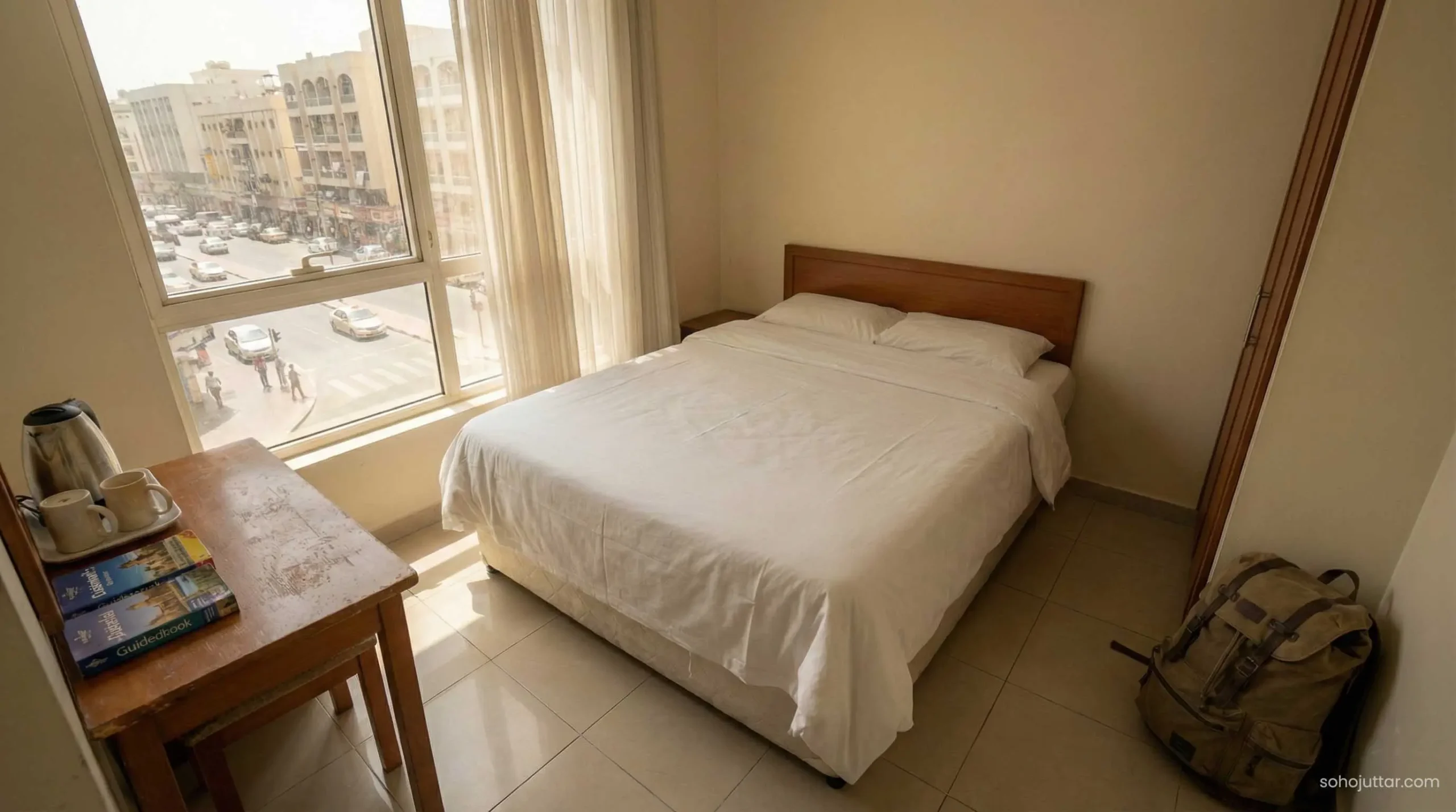 Clean budget friendly hotel room in Deira Dubai interior view