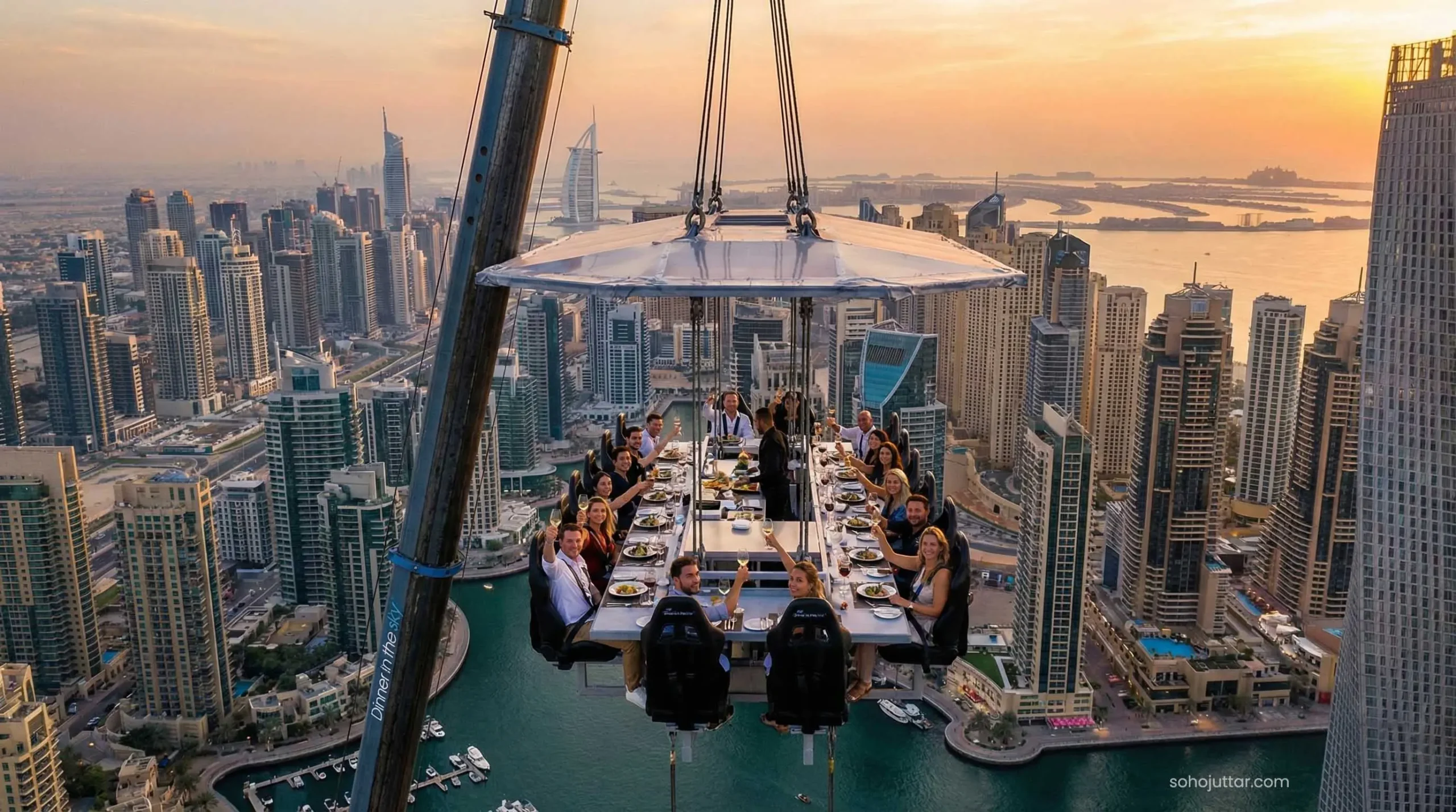 Dinner in the Sky Dubai floating table experience