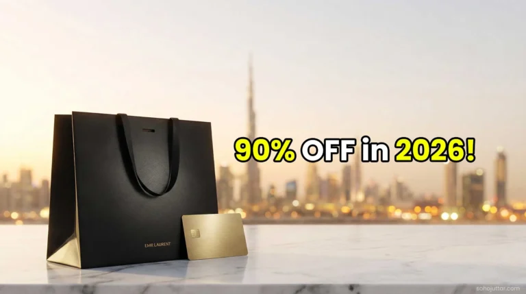 Dubai Shopping Festival 2026 luxury shopping bags and credit card concept