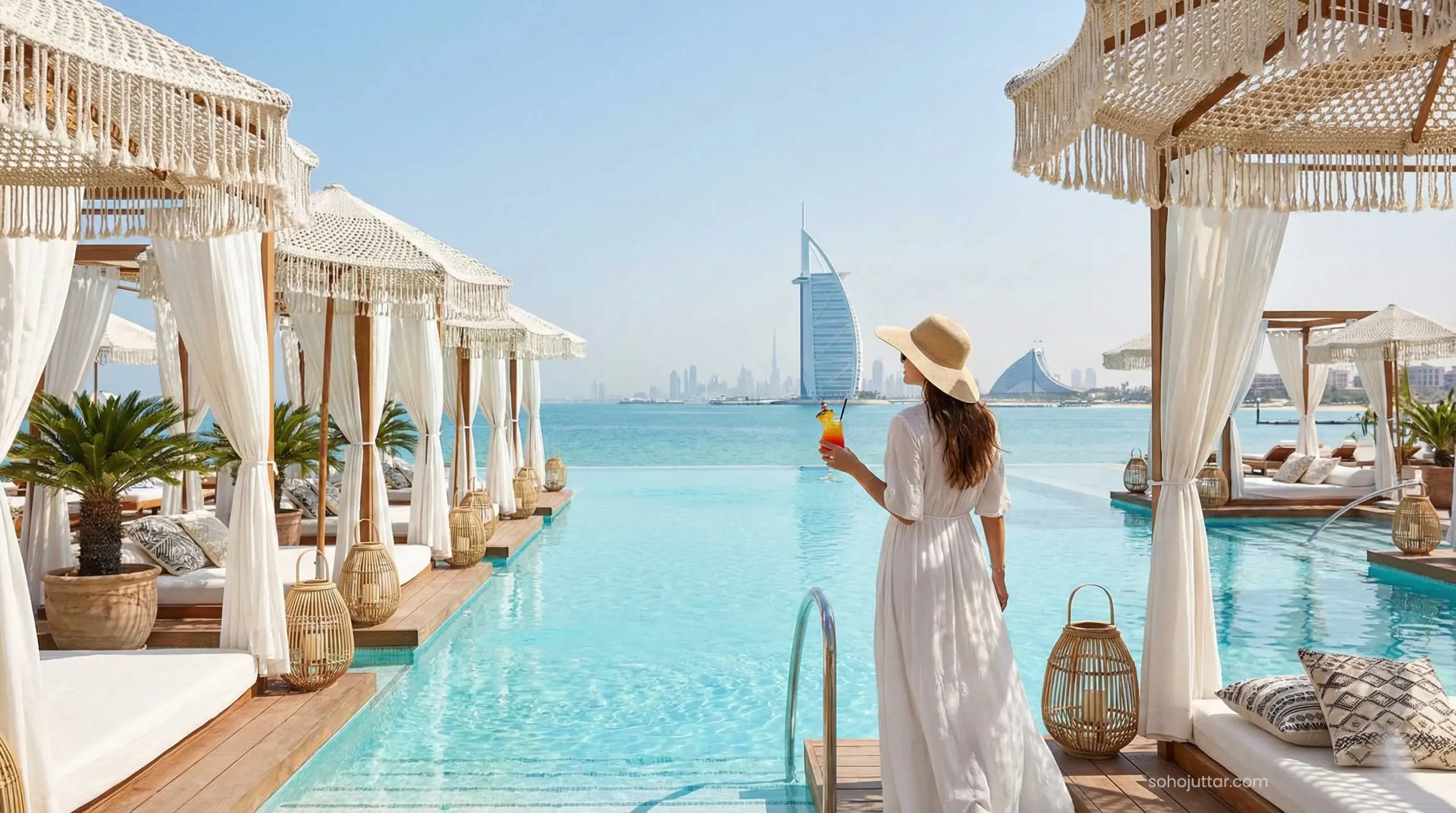 Twiggy by La Cantine beach club lagoon pool Dubai