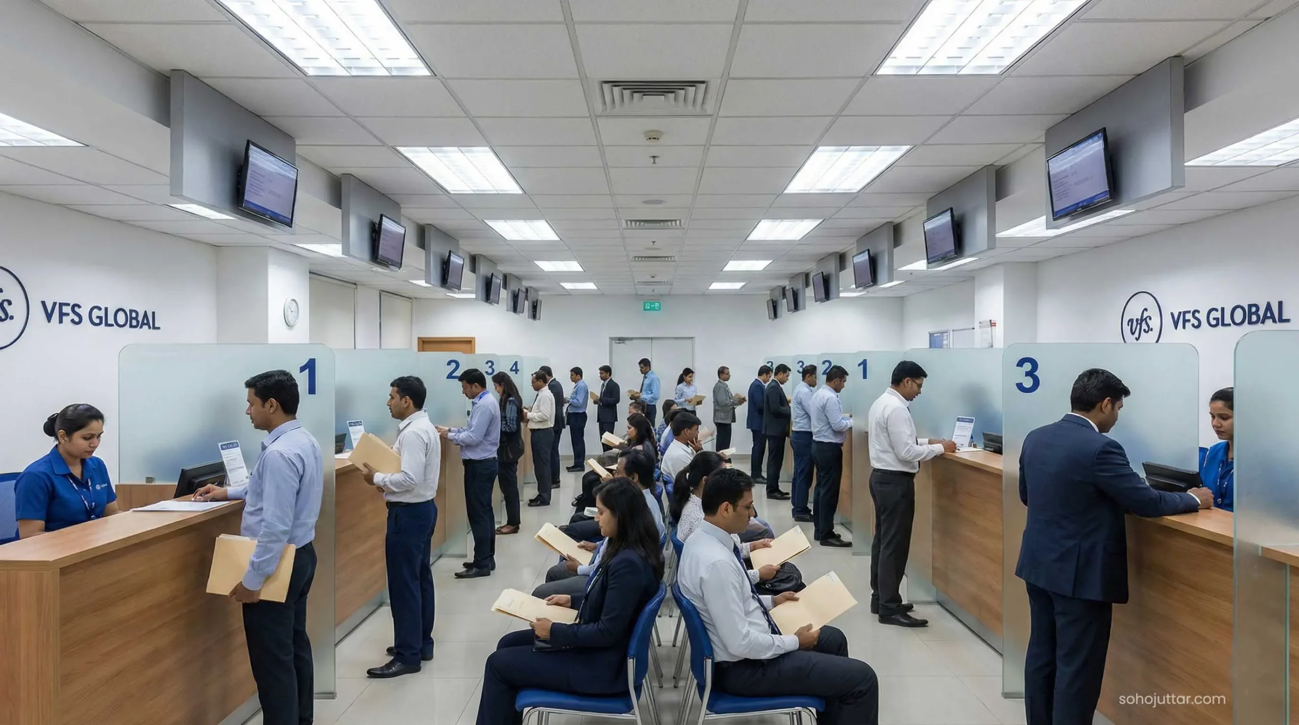 Applicants at VFS Global Dubai visa application center